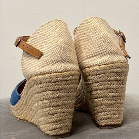 Blue and Tan Wedge Shoes - Picture 4 of 4